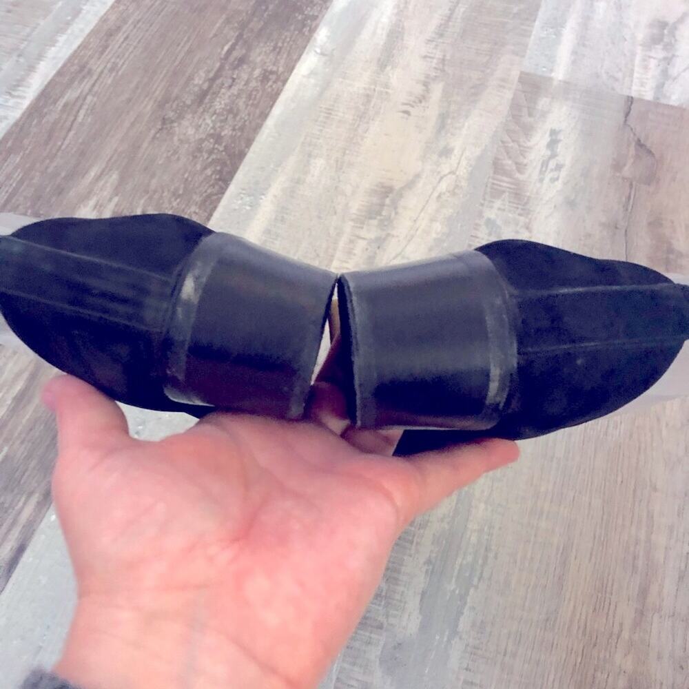 Donald J Pliner black stretchy fabric front suede back slip on loafers US 7.5 - Picture 8 of 10
